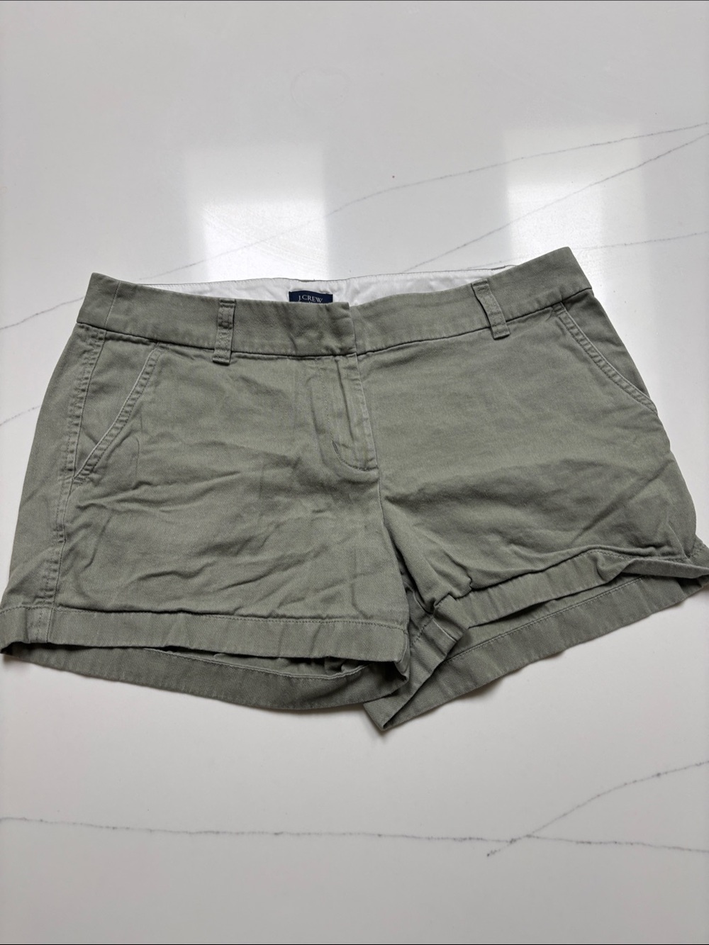 J. Crew Women's Light Olive Green Chino Shorts